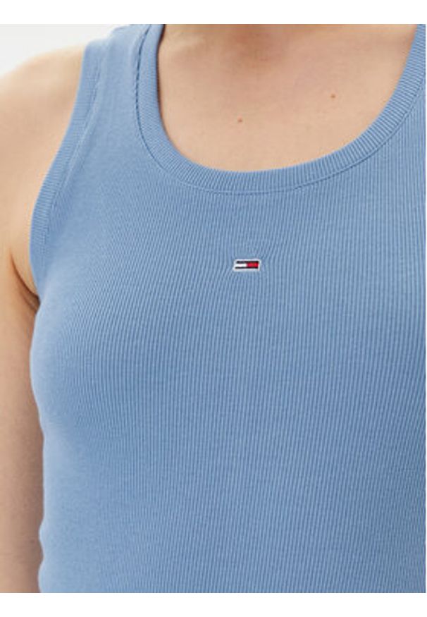 Tommy Jeans Sukienka codzienna Essential DW0DW20674 Niebieski Slim Fit. Okazja: na co dzień. Kolor: niebieski. Materiał: bawełna. Typ sukienki: proste. Styl: casual