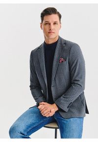 Pako Lorente - PAKO LORENTE – Granatowa marynarka w drobną kratę. Kolor: niebieski. Materiał: poliester, elastan, wiskoza. Sezon: jesień #10