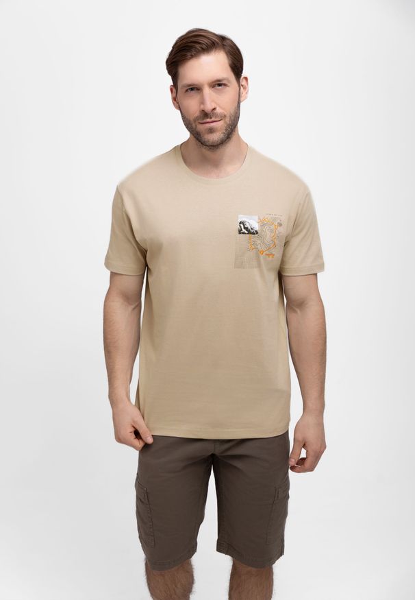 Volcano - Szorty, bojówki, Comfort Fit, P-THOR. Kolekcja: plus size. Materiał: materiał, elastan. Wzór: aplikacja