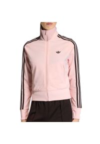 Adidas - Bluza damska adidas Originals Firebird Classic KC6573 - różowa. Typ kołnierza: kołnierzyk stójkowy. Kolor: różowy. Materiał: tkanina, poliester. Wzór: paski. Styl: klasyczny, sportowy #1