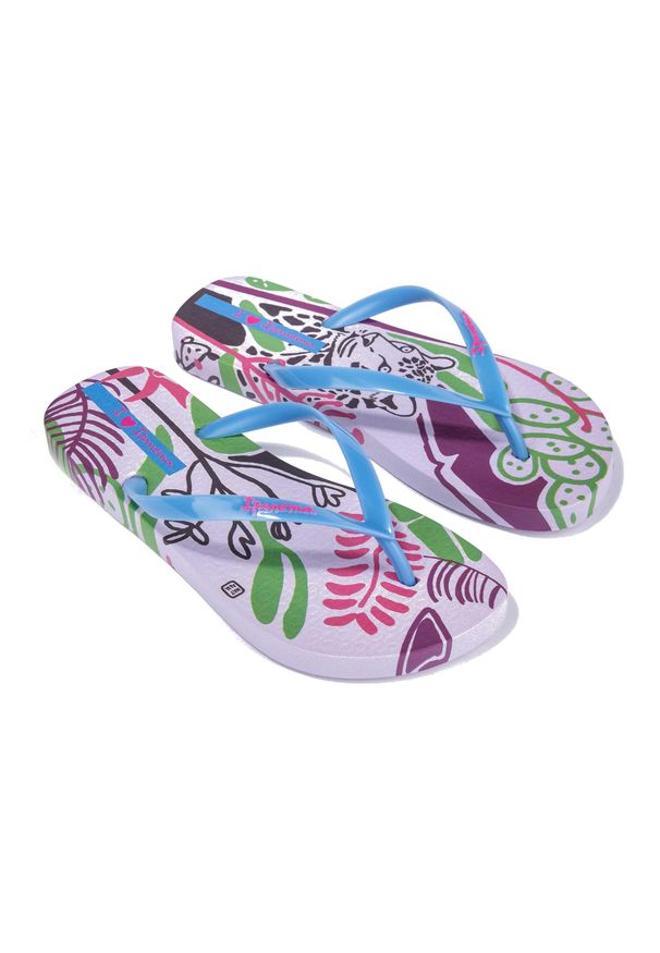 Japonki damskie Ipanema Graffiti III. Okazja: na plażę. Kolor: niebieski. Styl: sportowy