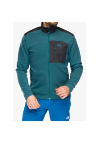 Bluza polarowa męska Helly Hansen Daybreaker Block Jacket. Kolor: zielony. Materiał: polar