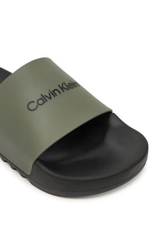 Calvin Klein Klapki Chunky Pool Slide Rub HM0HM01063 Zielony. Kolor: zielony