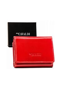 4U CAVALDI - Portfel skórzany 4U Cavaldi RD-17-GCL czerwony. Kolor: czerwony. Materiał: skóra. Wzór: kolorowy