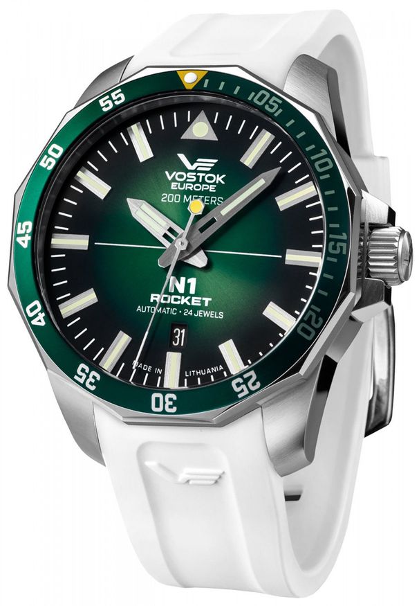 Zegarek męski Vostok Europe NH35A-225A710SW biały. Kolor: biały