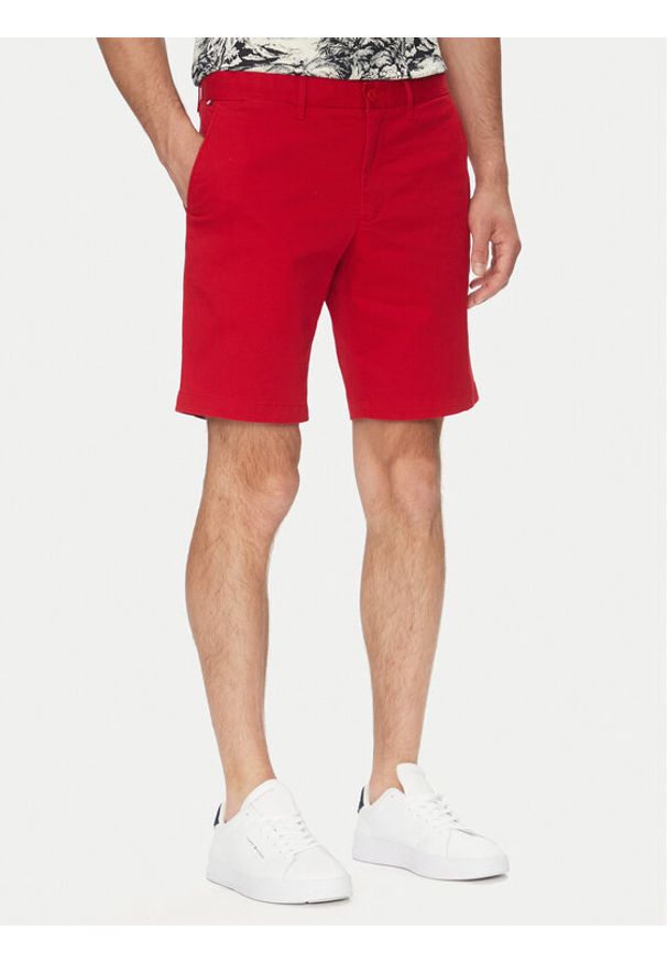 TOMMY HILFIGER - Tommy Hilfiger Szorty materiałowe Brooklyn MW0MW23563 Czerwony Regular Fit. Kolor: czerwony. Materiał: bawełna