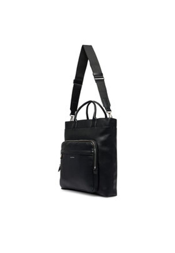 Calvin Klein Torebka Raised Tote LV04D3494G Czarny. Kolor: czarny. Materiał: skóra