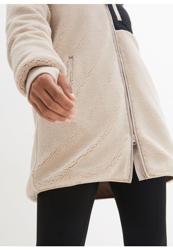 bonprix - Bluza rozpinana z polaru baranka. Kolor: szary. Materiał: polar