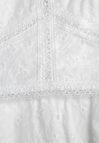 Renee - Biały Boho Komplet Top Koronkowy na Ramiączkach Spódnica z Gumką w Pasie Evoolia. Kolor: biały. Materiał: koronka #3