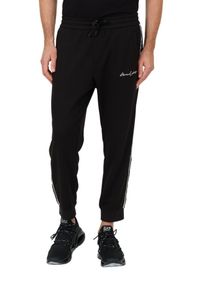 Armani Exchange - ARMANI EXCHANGE Czarne męskie spodnie dresowe, Rozmiar M. Kolor: czarny. Materiał: dresówka #5