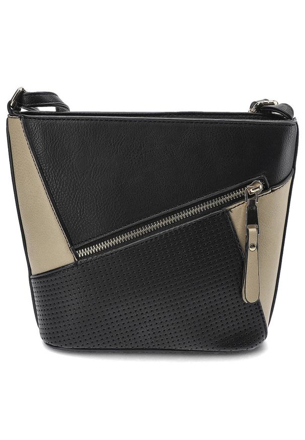 ILF - Czarna Torebka Damska Ilf Klasyczna Listonoszka. Kolor: czarny. Wzór: aplikacja. Materiał: skórzane. Styl: klasyczny