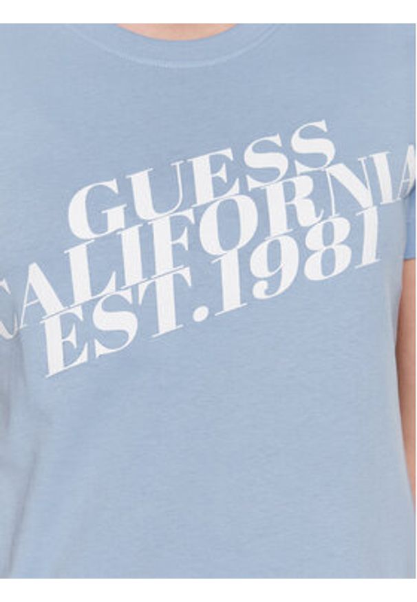 Guess T-Shirt Aurelia W3RI26 JA914 Niebieski Regular Fit. Kolor: niebieski. Materiał: bawełna