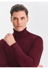 Pako Lorente - PAKO LORENTE - olf męski w bordowym kolorze. Typ kołnierza: golf. Kolor: szary, brązowy, czerwony, zielony. Materiał: nylon, wiskoza. Sezon: jesień #4