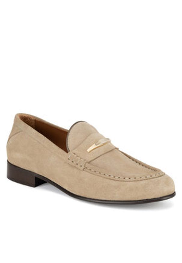 Gino Rossi Mokasyny ELYSE-130 Beżowy. Kolor: beżowy. Materiał: skóra, zamsz