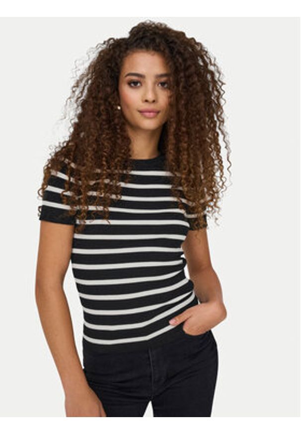 JDY T-Shirt Cirkeline 15307860 Czarny Slim Fit. Kolor: czarny. Materiał: wiskoza