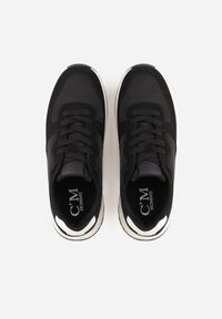 Born2be - Czarne Buty Sportowe Sneakersy na Grubej Podeszwie Nerola. Okazja: na spacer, na co dzień. Kolor: czarny. Materiał: jeans. Sport: turystyka piesza #5