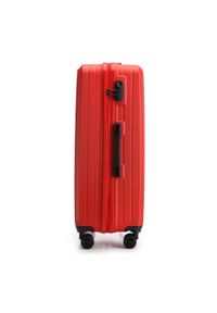 Wittchen - Duża walizka z ABS-u w ukośne paski czerwona. Kolor: czerwony. Materiał: poliester. Wzór: paski #9