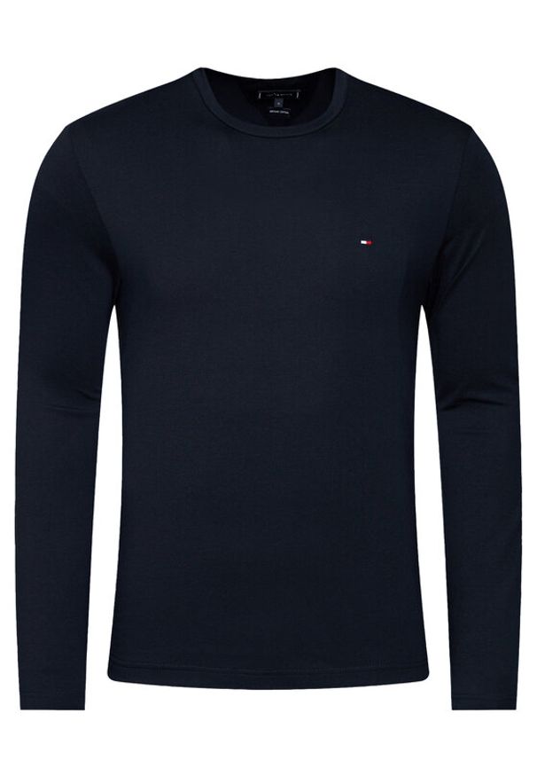 TOMMY HILFIGER - Tommy Hilfiger Longsleeve Logo MW0MW09096 Granatowy Regular Fit. Kolor: niebieski. Materiał: bawełna. Długość rękawa: długi rękaw