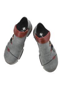 Botki damskie Rieker, antistress gruba podeszwa ozdobna cholewka ocieplane i na suwak, niebieskie, 45983-14. Okazja: na co dzień. Zapięcie: sznurówki. Kolor: szary. Materiał: syntetyk, materiał. Szerokość cholewki: normalna. Wzór: kolorowy. Styl: casual #2