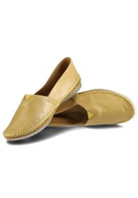 Żółte Baleriny Maciejka Damskie Wygodne Półbuty. Okazja: na co dzień. Kolor: żółty. Materiał: skóra, materiał. Szerokość cholewki: normalna. Sezon: wiosna, lato. Styl: casual #3