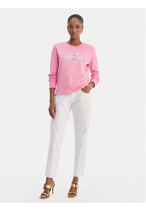 Versace Jeans Couture Bluza 80HAIE02 CF00E Różowy Regular Fit. Typ kołnierza: kołnierzyk włoski. Kolor: różowy. Materiał: bawełna