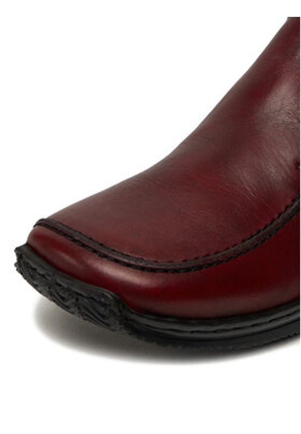 Rieker Półbuty L1759-30 Bordowy. Kolor: czerwony. Materiał: skóra