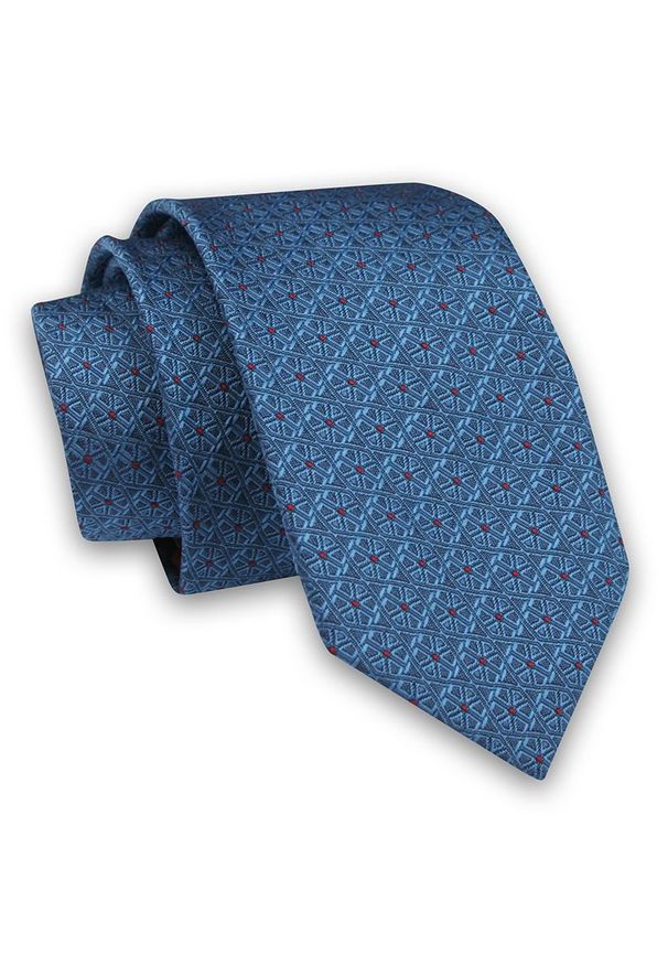 Niebieski krawat Angelo di Monti w kwiaty, elegancki