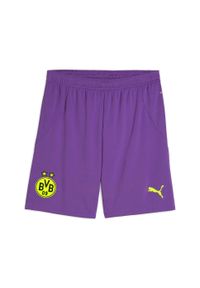 Puma - Męskie szorty Borussia Dortmund 24/25 PUMA Purple Glimmer Yellow Alert. Kolor: fioletowy, żółty, wielokolorowy. Sport: piłka nożna