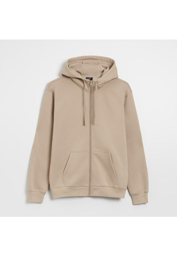 House - Rozpinana bluza z kapturem regular fit beżowa - Beżowy. Typ kołnierza: kaptur. Kolor: beżowy
