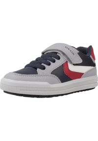 Geox - Buty GEOX J ARZACH BOY Szary. Kolor: szary. Materiał: syntetyk, tkanina. Sport: turystyka piesza
