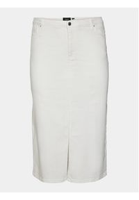 Vero Moda Curve Spódnica jeansowa Lucky 10302452 Biały Regular Fit. Kolor: biały. Materiał: bawełna #3