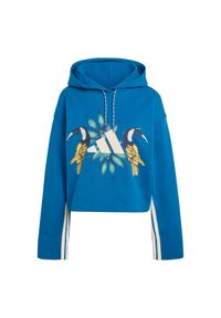 Adidas - Bluza damska adidas x Farm Rio. Typ kołnierza: kaptur. Kolor: niebieski. Sport: fitness #1