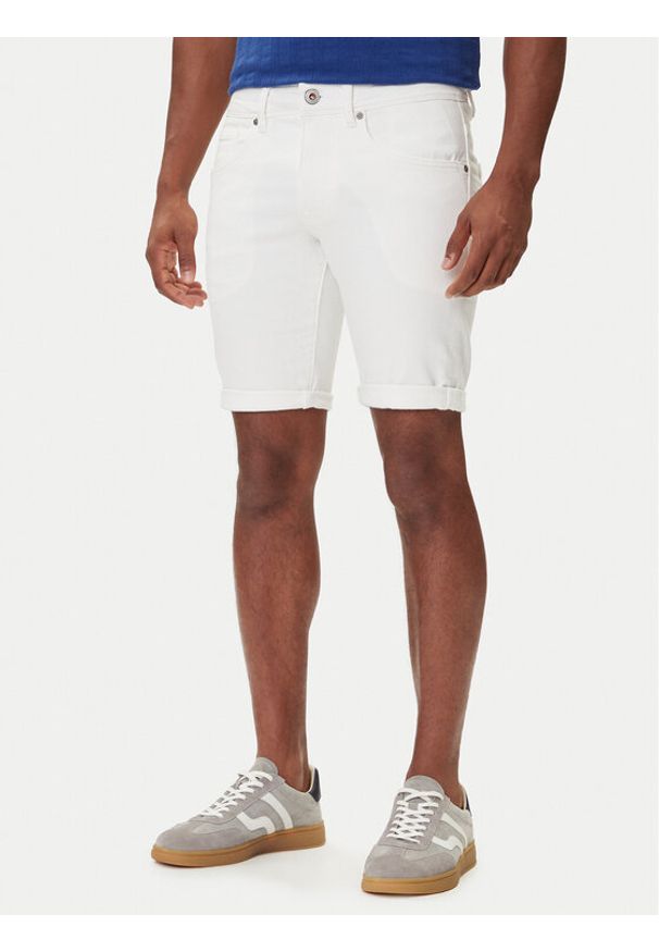 Petrol Industries Szorty jeansowe M-ROS-SHO005 Biały Slim Fit. Kolor: biały. Materiał: bawełna