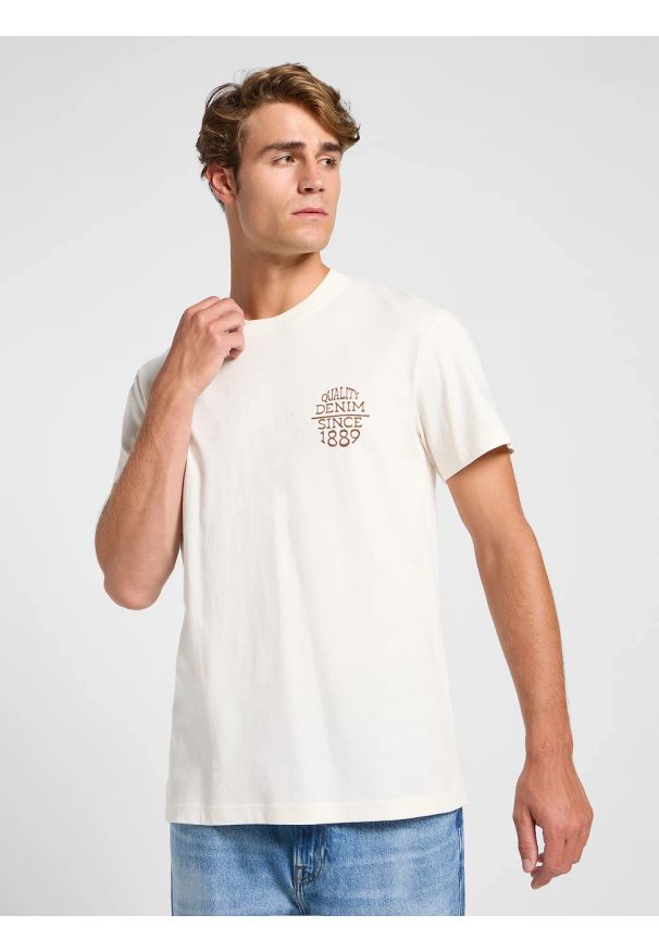 Lee - MESKA KOSZULKA LEE RELAXED TEE ECRU 112364544