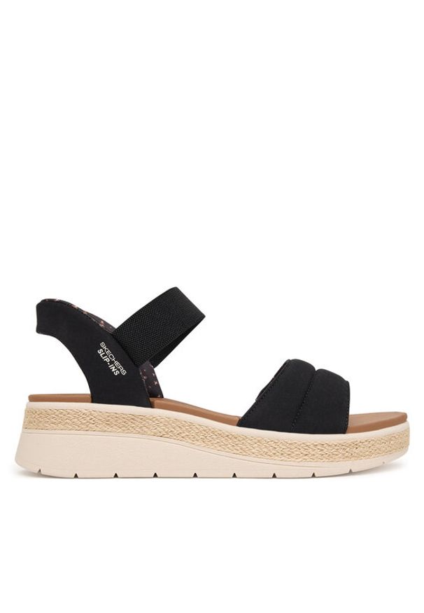 skechers - Skechers Sandały BOBS Sun Ray 114413/BLK Czarny. Kolor: czarny. Materiał: materiał