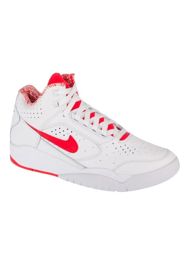 Nike - Buty sportowe Sneakersy męskie, Air Flight Mid. Kolor: biały. Materiał: guma, skóra, tkanina, materiał, syntetyk. Sport: turystyka piesza
