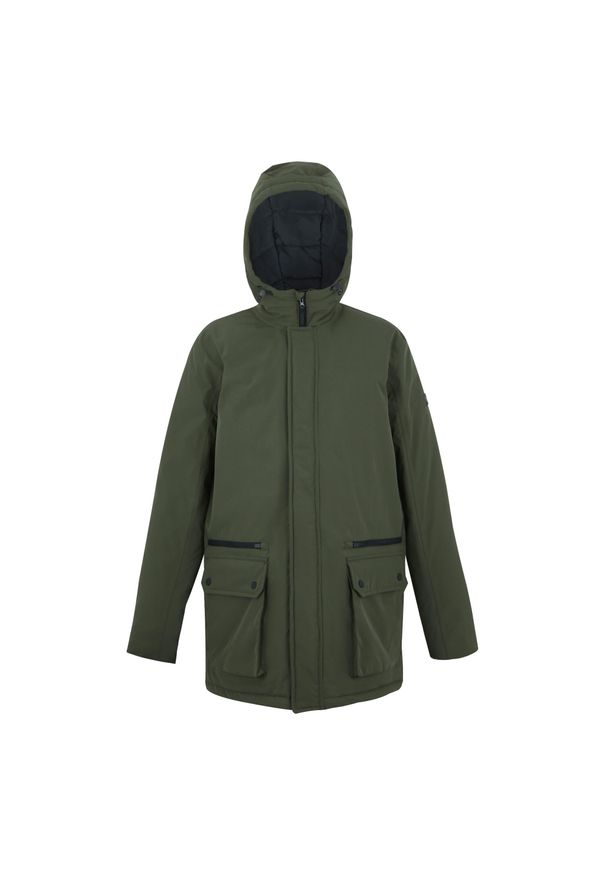 Regatta - Męska Ocieplana Kurtka Rodo. Kolor: zielony. Materiał: puch. Sport: turystyka piesza