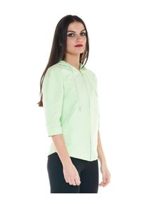 LEONE 1947 APPAREL - Damska bluza basic 3/4. Kolor: zielony. Materiał: tkanina. Sport: fitness