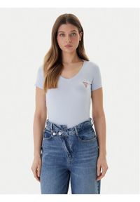 Guess T-Shirt W2YI45 J1314 Błękitny Slim Fit. Kolor: niebieski. Materiał: bawełna #1