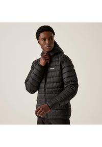 Regatta - Kurtka turystyczna pikowana męska z kapturem Marizion. Typ kołnierza: kaptur. Kolor: czarny. Materiał: poliamid. Sport: turystyka piesza #1