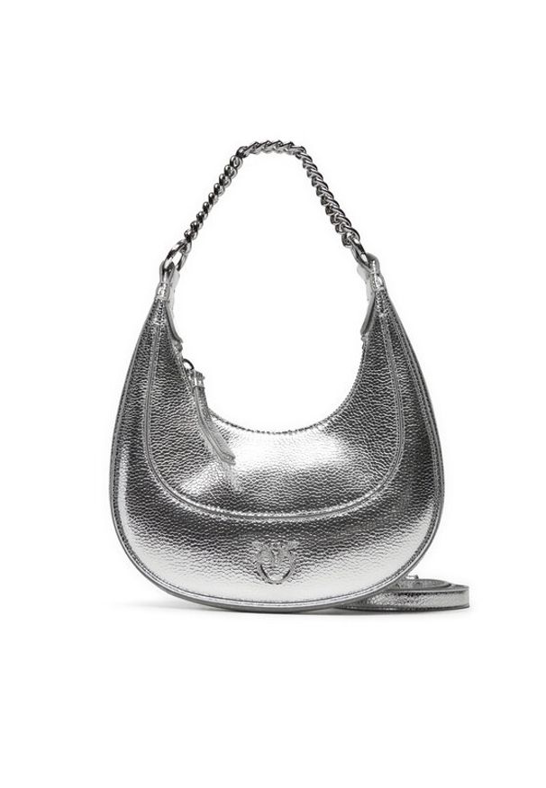 Pinko - PINKO Torebka Brioche Hobo Mini AI 24-25 PLTT 101433 A204 Srebrny. Kolor: srebrny. Materiał: skórzane