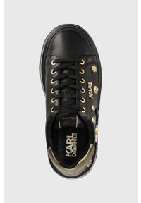 Karl Lagerfeld sneakersy skórzane ANAKAPRI kolor czarny. Nosek buta: okrągły. Zapięcie: sznurówki. Kolor: czarny. Materiał: skóra. Obcas: na platformie #3