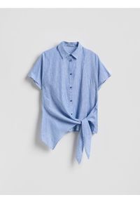 Reserved - Koszula z lnem - niebieski. Kolor: niebieski. Materiał: len