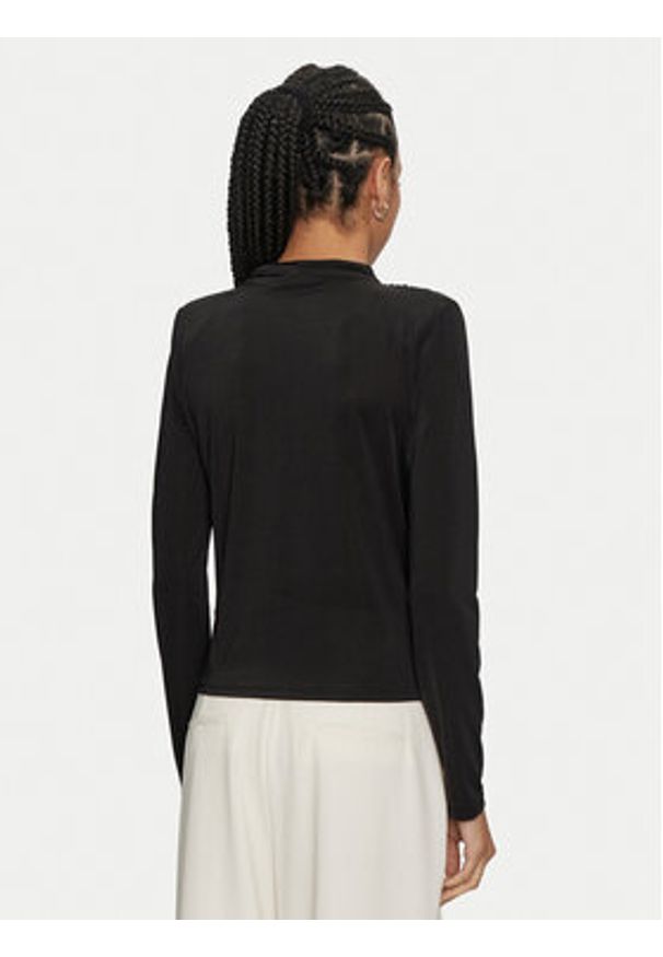 ACCESS FASHION Bluzka 44-2035-310 Czarny Slim Fit. Kolor: czarny. Materiał: syntetyk