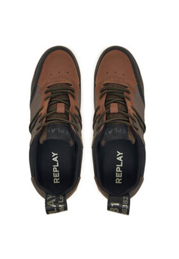 Replay - REPLAY Sneakersy Field M GMS1P .000.C0064L Brązowy. Kolor: brązowy. Materiał: skóra