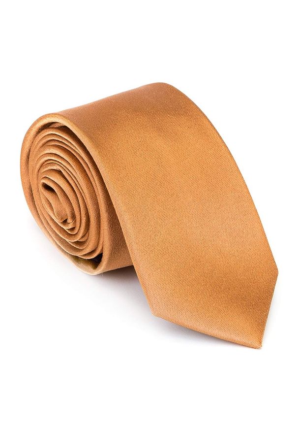 Wittchen - Krawat jedwabny bez wzoru złoty. Kolor: złoty. Materiał: jedwab. Wzór: kropki. Styl: elegancki
