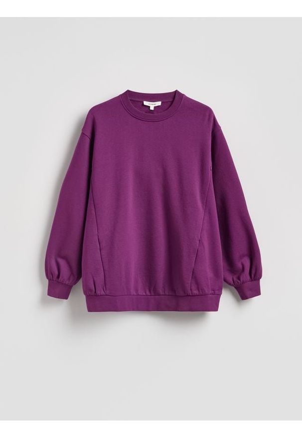 Reserved - Bawełniana bluza - fioletowy. Kolor: fioletowy. Materiał: bawełna