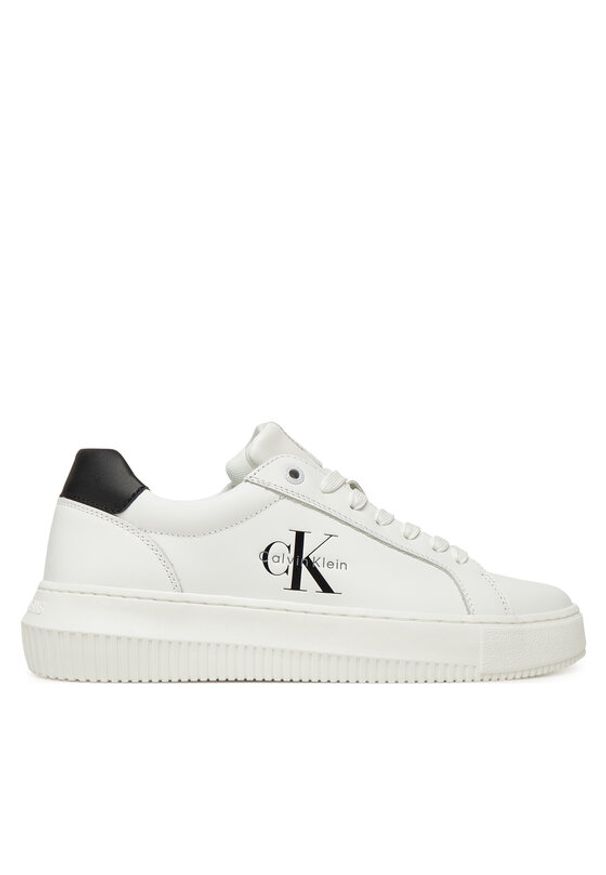 Calvin Klein Jeans Sneakersy YW0YW01872 Biały. Kolor: biały. Materiał: skóra
