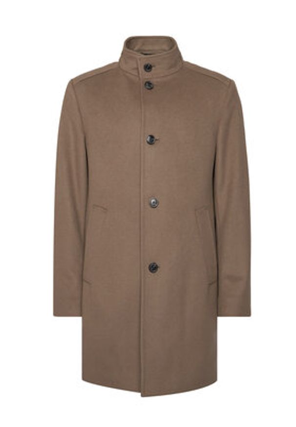 JOOP! Płaszcz wełniany 17 JC-21Maron 30044311 Khaki Regular Fit. Kolor: brązowy. Materiał: wełna