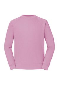 FRUIT OF THE LOOM - Klasyczna Bluza Raglanowa Unisex Dla Dorosłych. Kolor: różowy. Długość rękawa: raglanowy rękaw